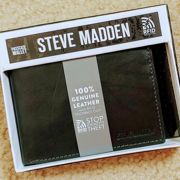 Steve Madden 100% Leather Men's Wallet - NEW! - Picture 1 of 4